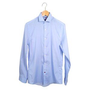 Tommy Hilfiger Men’s Slim Fit Dress Shirt – Light Blue, Wrinkle-Free, Size S